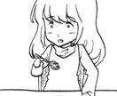 キャラクターの絵を描きます シチューを食べている女の子　夕食 イメージ1