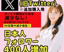 X(追加購入用)日本人フォロワー400人増加します リアルユーザーの日本人アカウントがフォローします イメージ1
