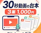 30秒動画の台本を3案つくります PV・ショート動画向け｜初稿2日目安 イメージ1