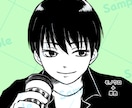 漫画風モノクロ・単色カラー★SNSアイコン描きます SNS用・推し活アカウント用に◎上品でかわいくおしゃれに演出 イメージ7