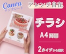 アレンジ自由自在★ A4両面のチラシ作成できます ✽ いつでも自分で 編集できるCanvaテンプレート ✽ イメージ1