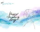 母の日のぴったりな線画似顔絵をデザインします 母の日　「やさしい横顔の贈りもの」線画似顔絵 イメージ7