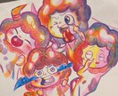 あなたのペットをカラフルなゆるふわイラストにします 大切なペットの思い出を優しく残します！犬、猫、うざきその他！ イメージ1