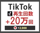TikTok再生20万増えるまで拡散します 【先着10件】お得なキャンペーン価格【おまけ付】 イメージ1
