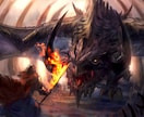 迫力のあるファンタジーイラストを描きます ドラゴン、人物、背景の全てに物語を感じるのイラスト イメージ2