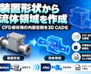 CFD解析用の流体領域を3D CADで作成します 解析モデルから流体領域を作成しSTEP・STL等で納品します イメージ2