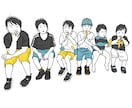 ステッカーにしたい！シンプル線画似顔絵お描きします 2名まで基本料金！服装ポーズ変更OK！記念日、プレゼントに◯ イメージ6