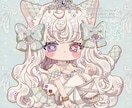 ロココアンティークな絵柄のミニキャラ絵作成します 特徴的なおめめデザインで2〜3頭身のちびキャラを描きます イメージ7