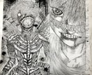 迫力のあるペン画一枚絵描きます 怒りや負の感情が沸き立つような絵を欲する方、御刮目 イメージ5