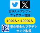 Twitter日本＋アジア人フォロワー増やします 初心者アカを圧倒的コスパで1000人以上増やします!! イメージ1