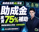 助成金活用AI伴走｜対象判定で実質75%補助します 中小経営者向け｜IT補助金・人材開発支援・DX助成判定 イメージ1