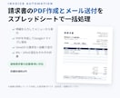 請求書のPDF作成とメール送付を自動化します インボイス対応｜スプレッドシートから一括発行・送付 イメージ1