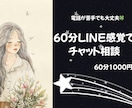 60分LINE感覚でチャット相談承ります 電話不要!文字だけで気軽に話せます✦ イメージ1