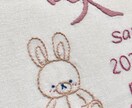 オーダーメイドの手刺繍命名書を作成します お子さんの名前にちなんだイラストを刺繍致します イメージ5