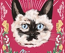 ペットの似顔絵をヴィンテージスカーフ風に描きます レトロでおしゃれな、スカーフのようなオリジナルデザイン イメージ1