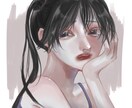 1枚絵/SNS用アイコン描きます アンニュイで綺麗な女の子を描きます！ご要望受け付けます イメージ1