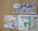 1回3枚不思議イラスト描いています アナログで可愛い不思議動物イラスト イメージ1