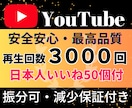 YouTube✦再生回数3000回増加します YouTube再生回数増加します【日本人いいね+50個付き】 イメージ1