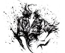 人物の【墨絵イラスト】を作画します 墨が放つ鮮やかなコントラスト。墨絵イラスト制作します。 イメージ9
