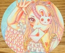 丸型の紙コースターやミニ色紙に可愛い女の子描きます あなただけの可愛い、カラフルなイラストを作成します イメージ3