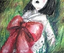 ゆるかわ×ほんのりホラーなイラストを制作します クレヨンの温かみで描く、かわいくてちょっぴりほらーな世界 イメージ1