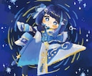 クレヨンのような全身イラストを描きます 絵本のような世界をカラフルに表現 イメージ1