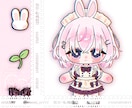 ぬい風ミニキャラ描きます ぬい風ミニキャラと簡易な2〜3つのモチーフ入り1枚絵です イメージ5