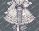 女の子の立ち絵(主にロリィタ系)描きます ロリータや和装の衣装に凝ったイラストです。 イメージ1