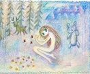 絵画作品を制作します 似顔絵や、お好きなテーマ(気持ちや好きな生き物など) イメージ3