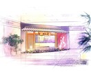 建築パースを手書きにて作成いたします 構想・計画初期イメージの雰囲気や風合いを表現します イメージ3