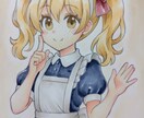 コピックでふんわり可愛い女の子を描きます 手描きの温かさを大切に仕上げるアナログ作品です イメージ5