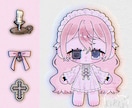 ぬい風ミニキャラ描きます ぬい風ミニキャラと簡易な2〜3つのモチーフ入り1枚絵です イメージ6
