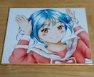 オリジナル手描きイラストを販売します 色紙（136mm×121mm）にコピックで描きました。 イメージ2