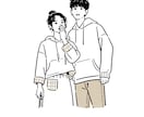 シンプルでおしゃれなイラスト描きます アイコン・ロゴなどに使える。大切な日の記念に イメージ2