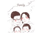らくちんオーダー！家族の似顔絵お描きします 5人までOK◎ハガキサイズ(データ納品) イメージ3