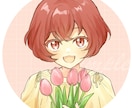 SNSアイコン向け＊ふんわり女の子×お花描きます ご要望に合わせて、女の子とお花のアイコンをお描きします！ イメージ1
