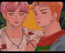 挿絵やアイコン、動画サムネ等色々描きます 漫画調やフルカラーまで対応！バストアップ〜全身まで！ イメージ3