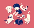 レトロでかわいい！人物イラスト制作します 海外の絵本のようなおしゃれな雰囲気を出したい方に！ イメージ4