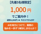小さな会社のためのAI活用相談をします AI初心者でも安心！業務効率化×利益UPのアイデアをご提案！ イメージ8