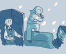ゆるいカラーイラストを描きます 低価格・高速納品！グッズや挿絵、商用利用に最適 イメージ6