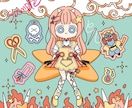 エモかわポップテイストなイラストを制作いたします 動画配信内の1枚絵やグッズ制作等に イメージ5