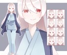白髪赤目の女の子のイラスト販売します アルビノ風の患者衣少女です。上着は着脱可能。 イメージ1
