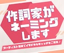 作詞家が魅力を引き出す唯一無二のネーミングします 商品名・ブランド名・芸名等アーティスティックな視点でご提案！ イメージ1