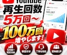 YouTube再生回数。5万回再生～増やします 5万回再生～100万回再生/丁寧な対応/保証付き イメージ1