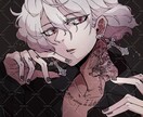 アイコンや立ち絵等に利用可能なイラストを制作します ぱっちりハッキリ！ダークさのある独特な絵柄です！ イメージ7
