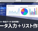 手間を削減！正確なデータ入力＋リスト作成します 営業リスト・商品データ・住所情報…幅広い形式に対応 イメージ1