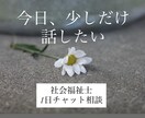 社会福祉士が1日チャットで気持ちお聴きします 今日くらい、「大丈夫」を休んでみませんか。 イメージ1