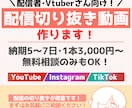 お試し価格実施中！配信切り抜き動画作ります 3名様まで1本3,000円～！この機会に外注してみませんか？ イメージ1