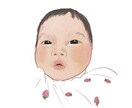 かけがえのない、毎日の成長を似顔絵にします 赤ちゃん、お子様の可愛らしいお顔を鮮やかな色彩で描きます。 イメージ1