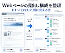 Webページの見出し構成を10件整理します H1からH3をURL別の一覧で見える化 イメージ1
